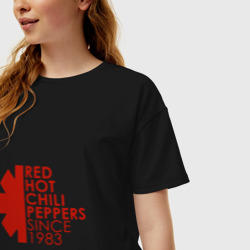 Женская футболка хлопок Oversize Red Hot Chili Peppers - фото 2