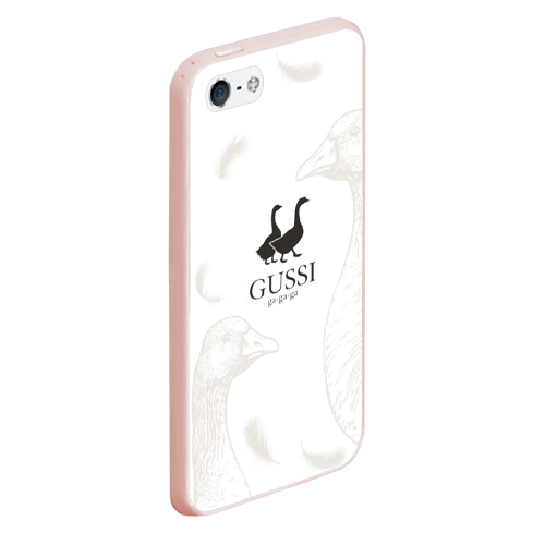 Чехол для iPhone 5/5S матовый Gussi ga-ga-ga, цвет светло-розовый - фото 3
