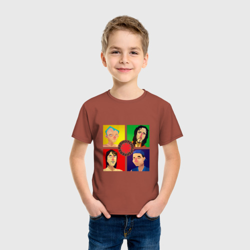 Детская футболка хлопок Red Hot Chili Peppers, цвет кирпичный - фото 3