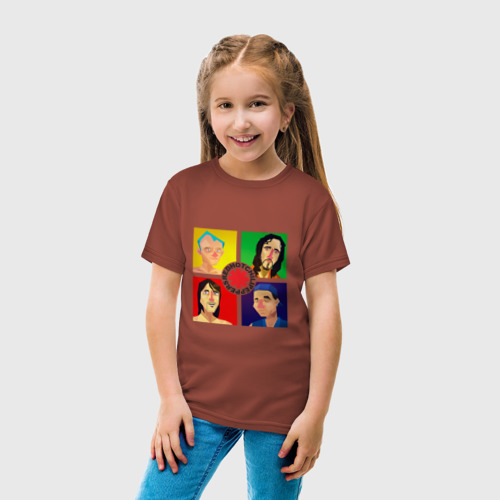 Детская футболка хлопок Red Hot Chili Peppers, цвет кирпичный - фото 5