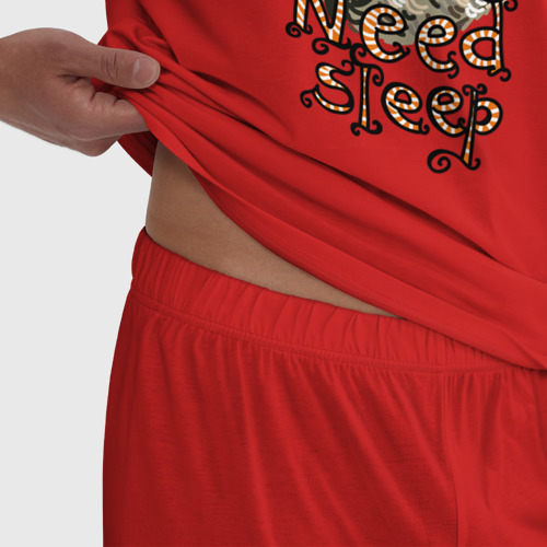 Мужская пижама хлопок Надо Поспать Need Sleep, цвет красный - фото 6