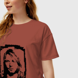 Женская футболка хлопок Oversize Nirvana Курт Кобейн - фото 2