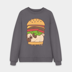 Мужской свитшот oversize без начеса хлопок Мопс-бургер