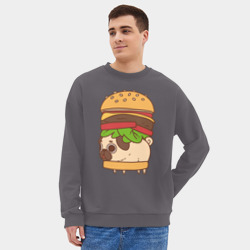 Мужской свитшот oversize без начеса хлопок Мопс-бургер - фото 2