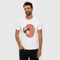 Мужская футболка хлопок Slim Мопс-пончик - фото 2
