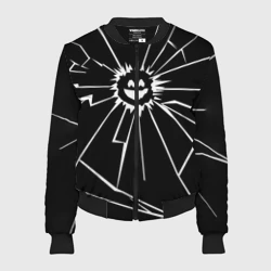 Женский бомбер 3D Черное Зеркало эмодзи
