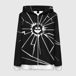 Женская толстовка 3D на молнии Черное Зеркало эмодзи