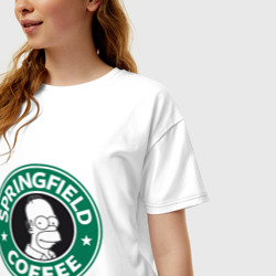 Женская футболка хлопок Oversize Springfield Coffee - фото 2