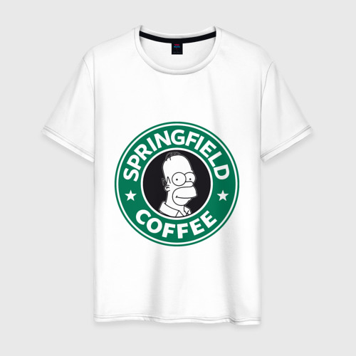 Мужская футболка хлопок Springfield Coffee, цвет белый