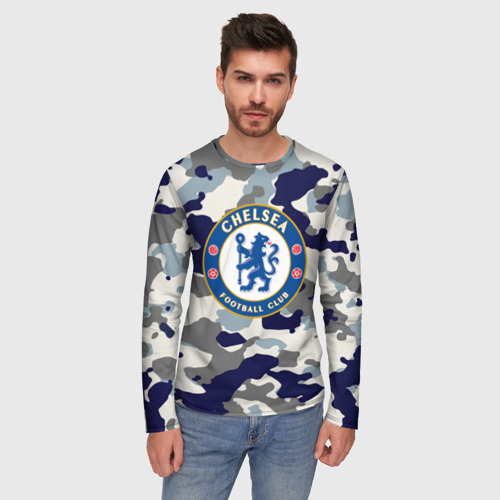 Мужской лонгслив 3D FC Chelsea Camouflage, цвет 3D печать - фото 3