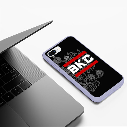 Чехол для iPhone 7Plus/8 Plus матовый ВКС белый герб РФ, цвет светло-сиреневый - фото 5