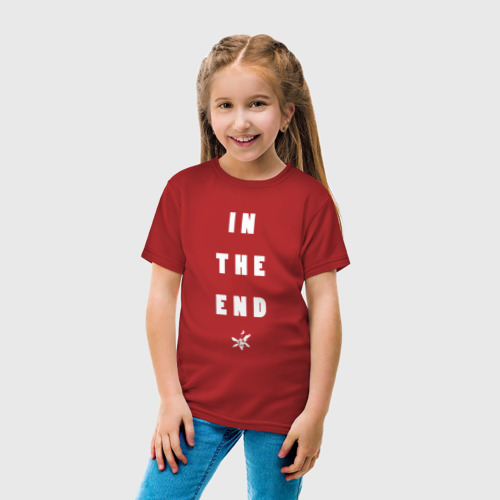 Детская футболка хлопок Linkin Park - In The End Black & White, цвет красный - фото 5
