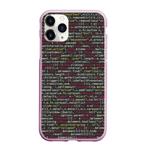 Чехол для iPhone 11 Pro Max матовый Programming , Программирование, цвет розовый