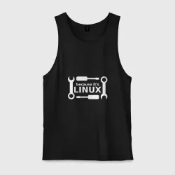Мужская майка хлопок Потому что это Linux