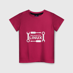 Детская футболка хлопок Потому что это Linux