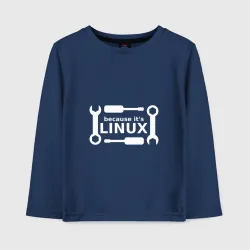 Детский лонгслив хлопок Потому что это Linux