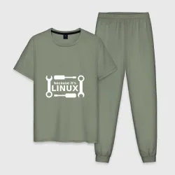 Мужская пижама хлопок Потому что это Linux