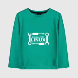 Детский лонгслив хлопок Потому что это Linux