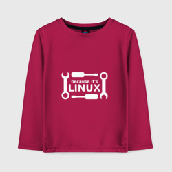 Детский лонгслив хлопок Потому что это Linux