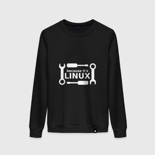 Женский свитшот хлопок Потому что это Linux, цвет черный