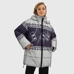 Женская зимняя куртка Oversize Свитер с оленем - фото 2