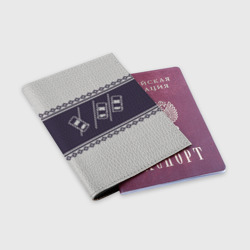 Обложка для паспорта матовая кожа Свитер с оленем - фото 2