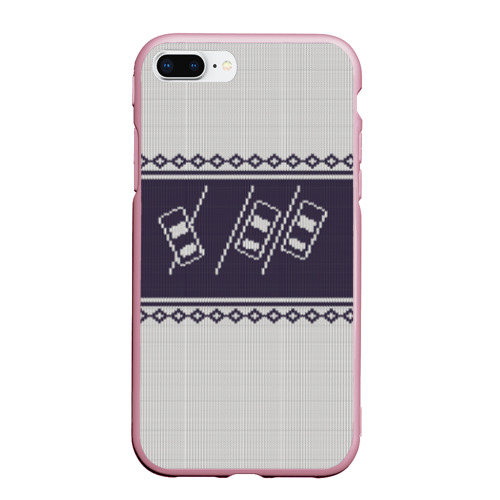 Чехол для iPhone 7Plus/8 Plus матовый Свитер с оленем, цвет розовый