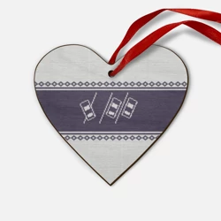 Деревянная игрушка Сердце Свитер с оленем