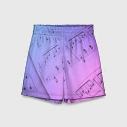 Детские спортивные шорты 3D Ноты
