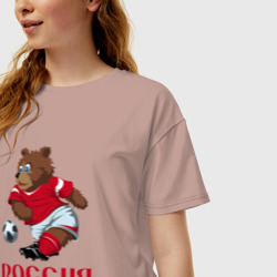 Женская футболка хлопок Oversize Россия 2018-5 - фото 2