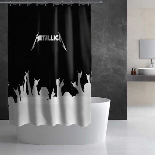 Штора 3D для ванной Metallica - фото 2