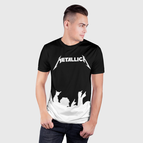 Мужская футболка 3D Slim Metallica, цвет 3D печать - фото 3