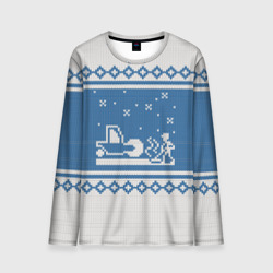 Мужской лонгслив 3D Свитер с Оленем
