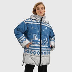 Женская зимняя куртка Oversize Свитер с Оленем - фото 2