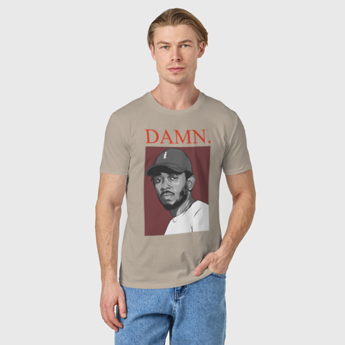 Мужская футболка хлопок Damn, цвет миндальный - фото 3