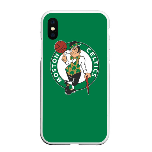 Чехол для iPhone XS Max матовый Boston Celtics, цвет белый