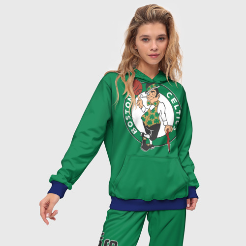 Женский костюм с толстовкой 3D Boston Celtics, цвет синий - фото 3