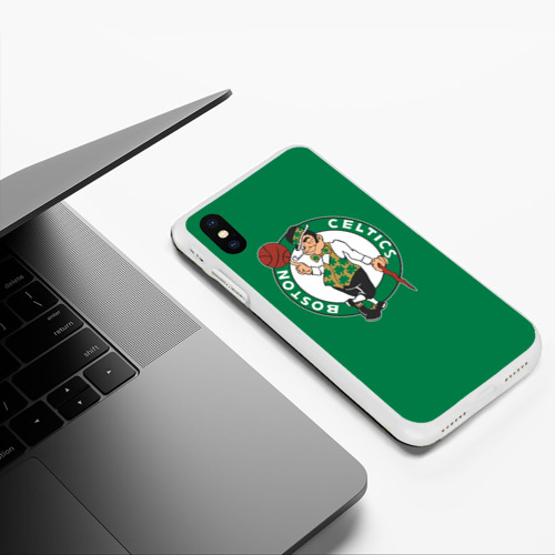 Чехол для iPhone XS Max матовый Boston Celtics, цвет белый - фото 5