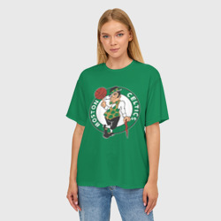 Женская футболка oversize 3D Boston Celtics - фото 2