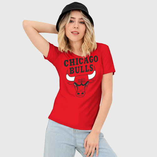 Женская футболка 3D Slim Chicago Bulls, цвет 3D печать - фото 3