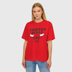 Женская футболка oversize 3D Chicago Bulls - фото 2