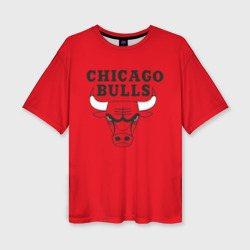 Женская футболка oversize 3D Chicago Bulls