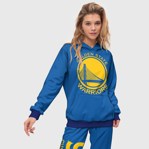 Женский костюм с толстовкой 3D Golden State Warriors, цвет синий - фото 3