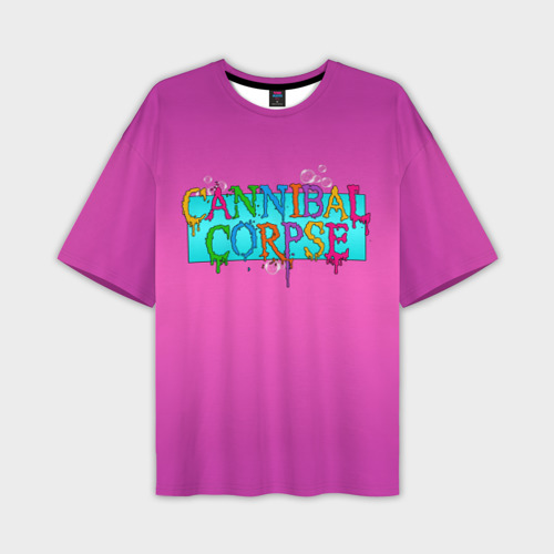 Мужская футболка оверсайз с принтом Cannibal Corpse, вид спереди №1