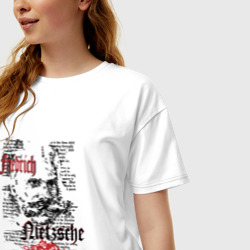 Женская футболка хлопок Oversize Фридрих Ницше - фото 2