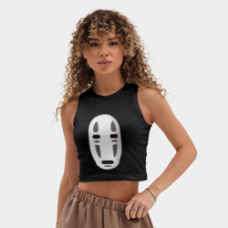 Женская укороченная майка-топ хлопок Безликий Бог Каонаси 2 - фото 2