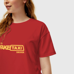 Женская футболка хлопок Oversize FakeTaxi - фото 2