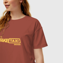 Женская футболка хлопок Oversize FakeTaxi - фото 2
