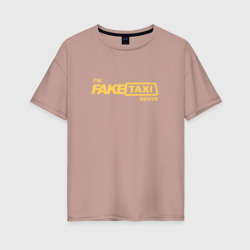 Женская футболка хлопок Oversize FakeTaxi