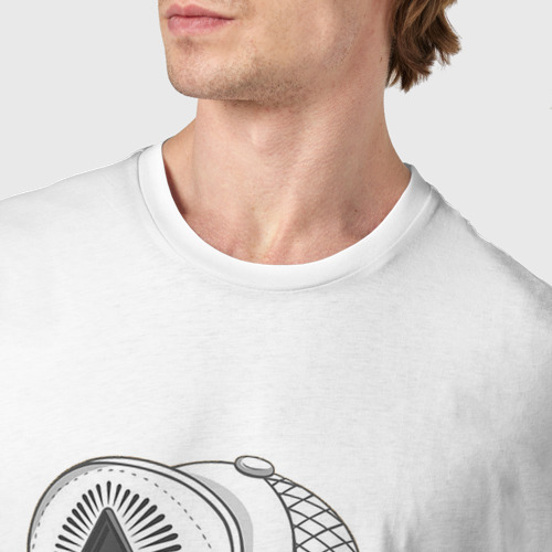 Мужская футболка хлопок Сова Хипстер, цвет белый - фото 6